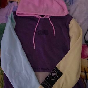 Brooklyn Cloth yellow,blue,pink, purple mix hoodie